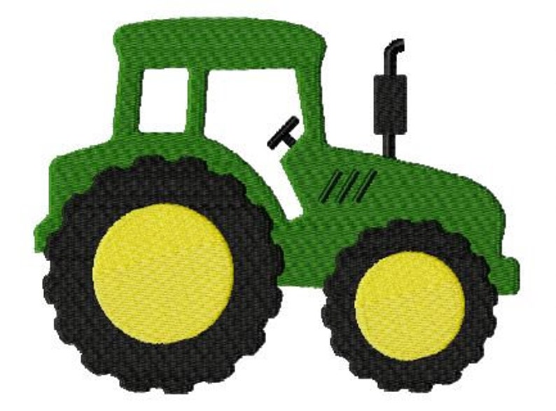 Green Tractor design 4x4 & 5x7 hoop fill stitch image 1