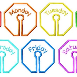 Veckans dagar G-Tube Pad design - 4x4 ring (inkluderar bonusfiler)