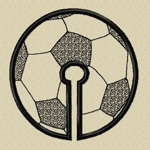 Puede incluir: Ilustración en blanco y negro de un balón de fútbol con un agujero de cerradura cortado en el centro.