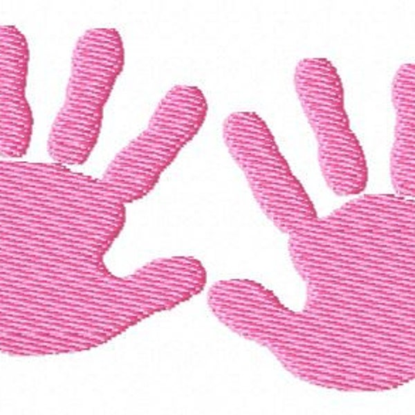 Baby Hands Machine Embroidery Design - Mini Baby Hands - Newborn Baby Hands - Filled Stitch Design - 6 sizes