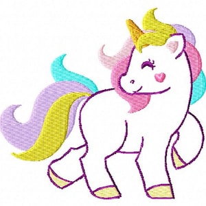 Unicorn Embroidery Fill Stitch (for features) - 4x4 hoop
