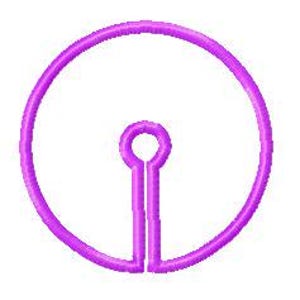 May include: A purple metal hoop with a smaller circle in the centre and a vertical bar extending from the centre circle.