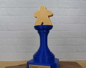Meeple Trophy for Game Night With Personalized Message 3D-Printed