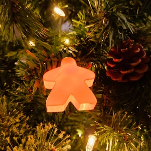 Meeple Christmas Ornament/String Light Cap 3D-Printed 10-Pack