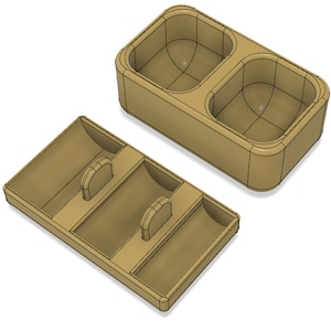 Archivos STL de impresión 3D para bandejas de inserción de cajas de juegos de cartas de Villagers para monedas