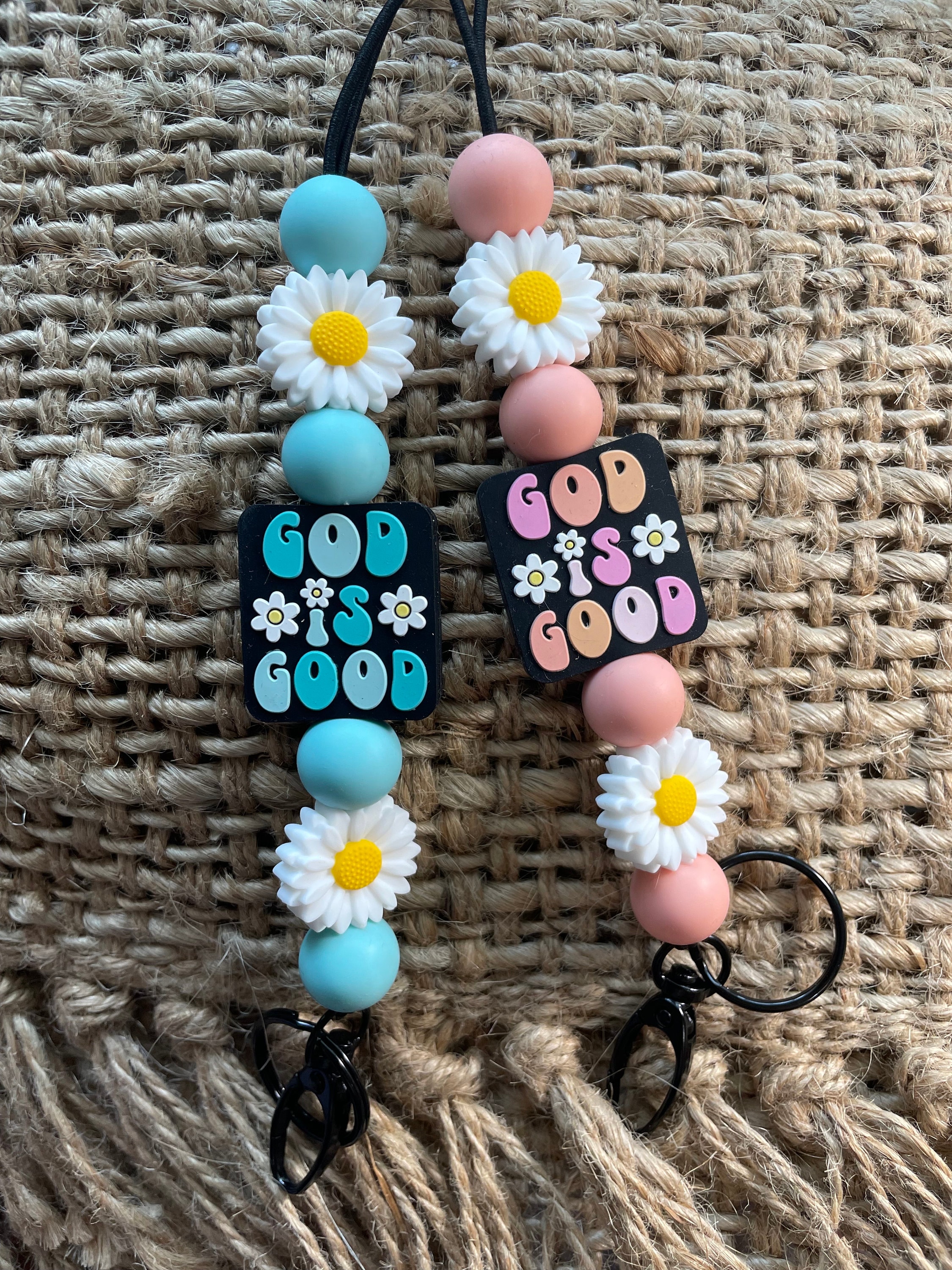 God is Good Silicone Beaded Lanyard: Groovy Teacher ID Badge Holder