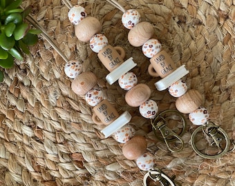 Silicone Beaded Lanyard: Teacher, Counselor, School Psychologist