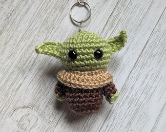 Handmade Grogu Inspired Amigurumi Keychain, Alien Toy