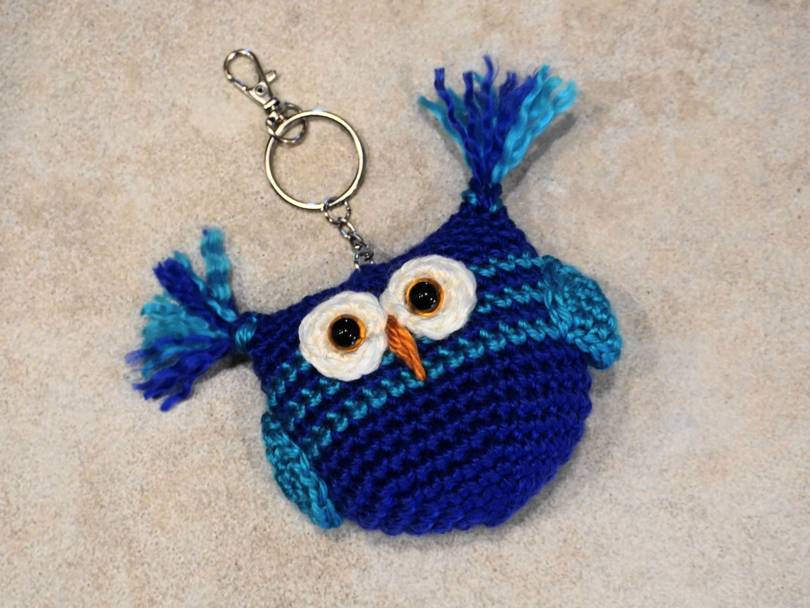 Owl Amigurumi Crocheted Key Chain Plush Owl Key Chain Owl Etsy