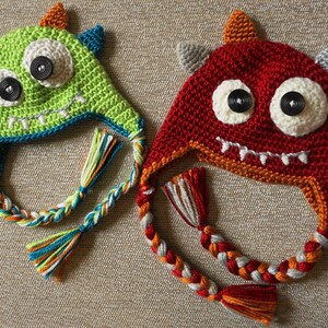 Monster Hat, Baby Monster Hat, Infant Monster Hat, Monster Photo Prop, Monster Costume, Halloween Monster, Monster Hat with Ear Flaps