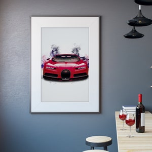 Bugatti Chiron Poster, Wall Art, Illustration, Original Art, Auto Art - Limited Prints