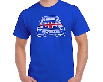 RETRO Vintage T-Shirt, Union Jack, UK, United Kingdom, Mini Cooper, Tee Shirt
