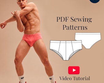 Men Briefs Sewing Pattern PDF / Classic Underwear S-5XL  (PDF Pattern + Video Tutorial)