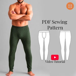 Men's Long Johns Sewing Pattern Sizes S-5XL (PDF Pattern + Video Tutorial)