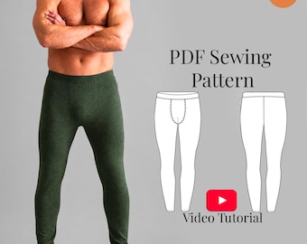 Men's Long Johns Sewing Pattern Sizes S-5XL (PDF Pattern + Video Tutorial)