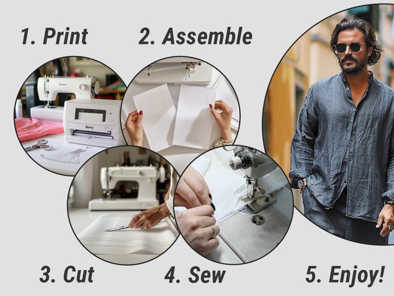 Men's shirt PDF Sewing Pattern