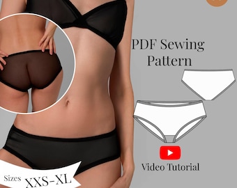 Women’s Knickers PDF Sewing Pattern/ Sizes XXs-XL/ DIY Underwear Pattern with Video Tutorial/ Easy Sewing Project