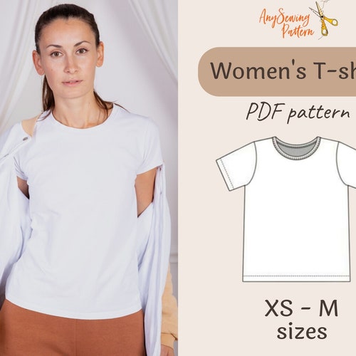 Women's Tshirt Sewing Pattern PDF and Sewing Tutorial / Etsy