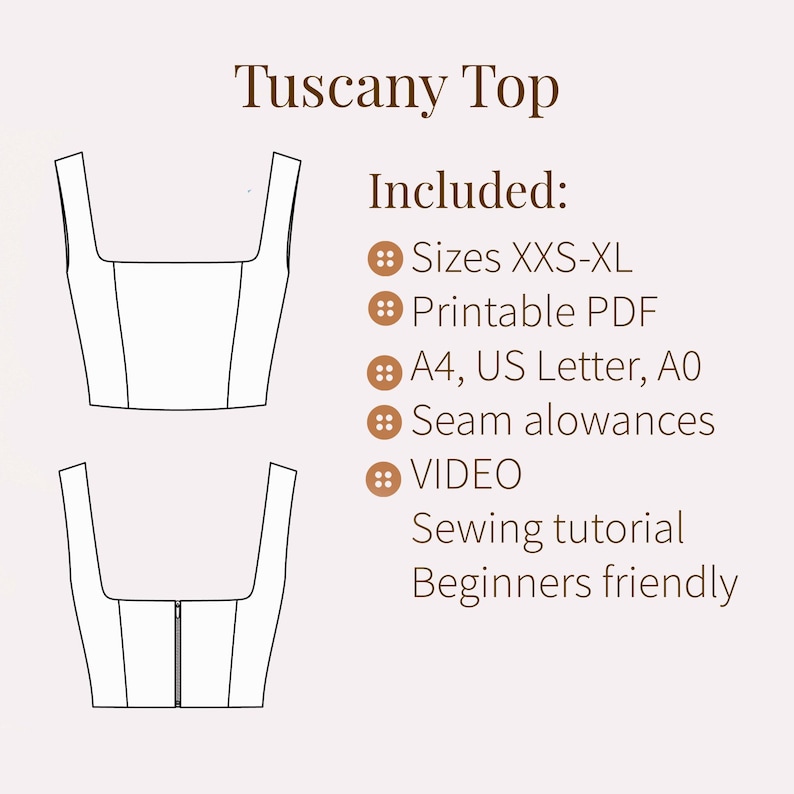 Bustier Top PDF sewing pattern