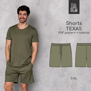 Men Shorts Sewing Pattern PDF Sizes S - XL/ Jersey men’s shorts pattern / Summer sport shorts for men pattern /Video Sewing Tutorial