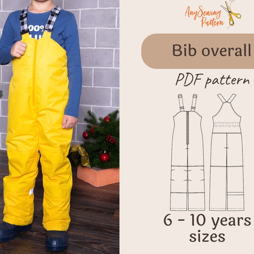 Bib Overalls Sewing Pattern PDF and Sewing Tutorial / Sizes 18 Etsy