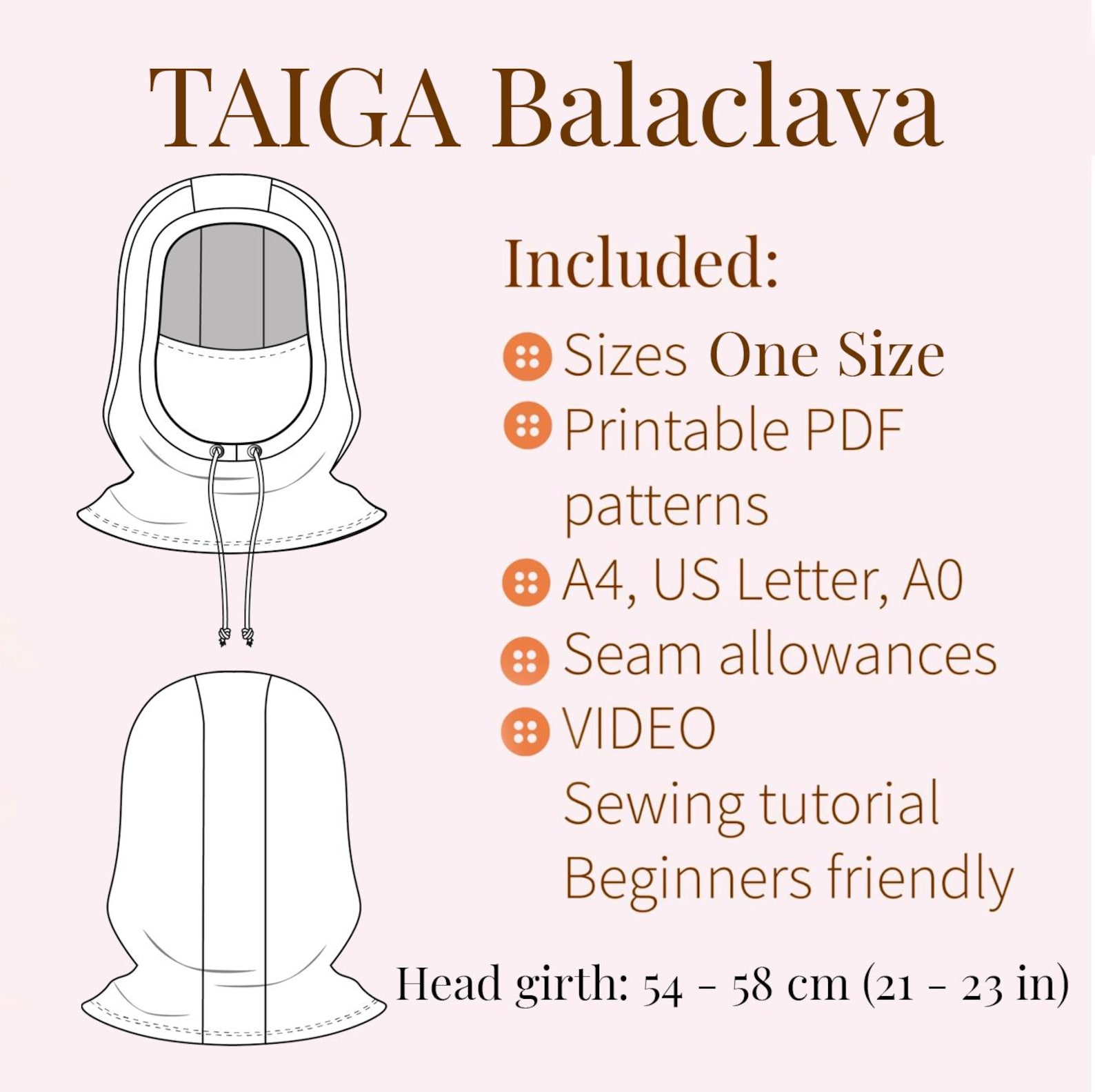 Balaclava Sweing Pattern Balaclava PDF Sewing Pattern + Video Tutorial - Etsy