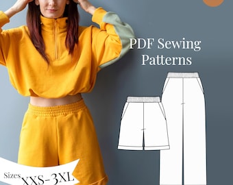 Women's Shorts & Trousers Sewing Pattern PDF (Sizes XXS-3XL)