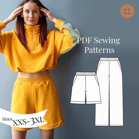 Women's Shorts & Trousers Sewing Pattern PDF (Sizes XXS-3XL)