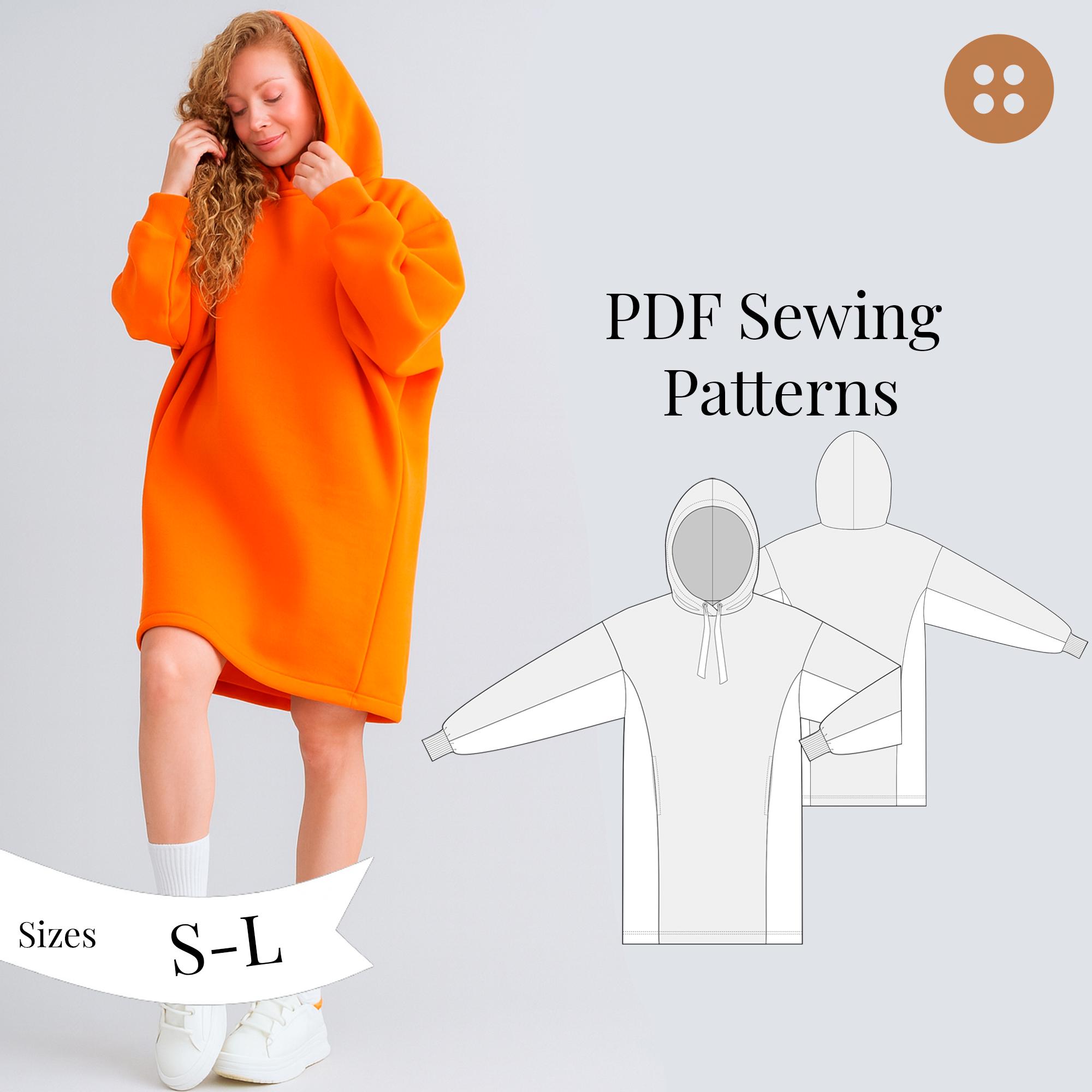 Drip Hoodie Basic Hoodie Pattern Sewing Pattern Hoodie Dress For
