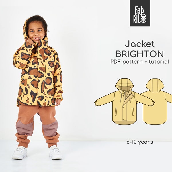 Sewing pattern Kids Jacket / Sewing tutorial / Sizes 6 - 10 years