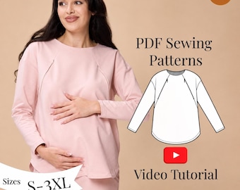 Nähanleitung für ein Umstands-Still-Sweatshirt | Stilltop S-3XL | PDF + Video
