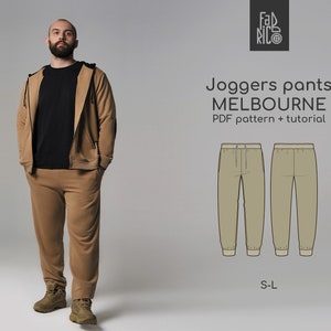 Men's Joggers PDF Sewing Pattern/ Men track pants pattern/ Men Sweatpants Digital pattern/ Men tracksuits fit trousers / Sizes S-L