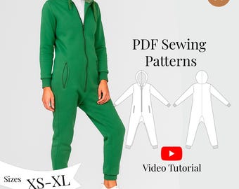 Women’s Jumpsuit PDF Sewing Pattern Sizes XS–XL/ Stylish One-Piece Outfit Digital Download /Women Overall pattern beginners friendly pattern