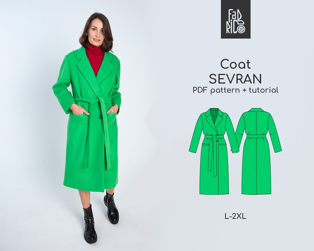 Woman Coat Pattern PDF Sewing Pattern / Sewing Tutorial for Beginners