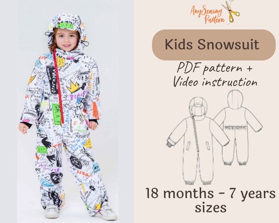 Kids Snowsuit Pattern / Sewing Pattern PDF / Sewing Tutorial / | Etsy