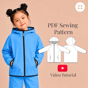 Patrón de costura para chaqueta softshell infantil, tallas 4-8 años (patrón en PDF + videotutorial)