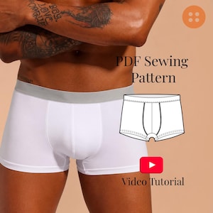 Naaipatroon voor herenboxershorts + videotutorial / Maten S-5XL