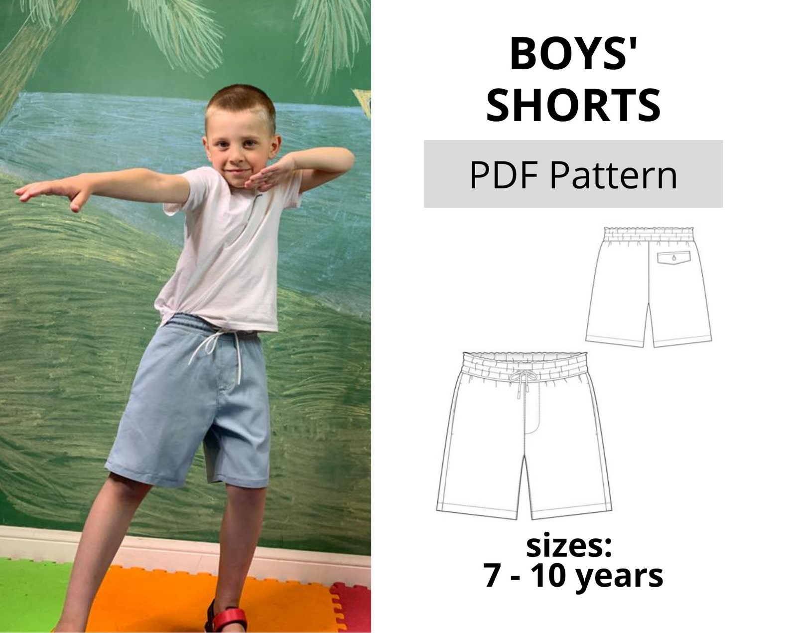 Boys' Shorts Sewing Pattern PDF and Sewing Tutorial / | Etsy