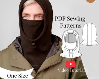 Patron de couture PDF pour cagoule + tutoriel vidéo