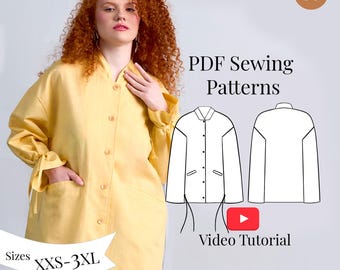 Oversized Unlined Jacket Sewing Pattern (PDF Pattern + Video Tutorial )