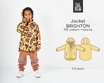 Spring Kids Jacket Sewing Pattern PDF / Sewing tutorial / Sizes 18 months - 5 years