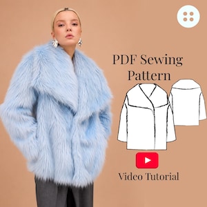Oversized Faux Fur Coat Sewing Pattern/ Teddy Blazer Coat (PDF  + Video Tutorial)