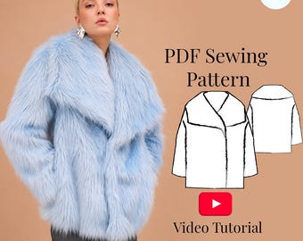 Oversized Faux Fur Coat Sewing Pattern/ Teddy Blazer Coat (PDF  + Video Tutorial)