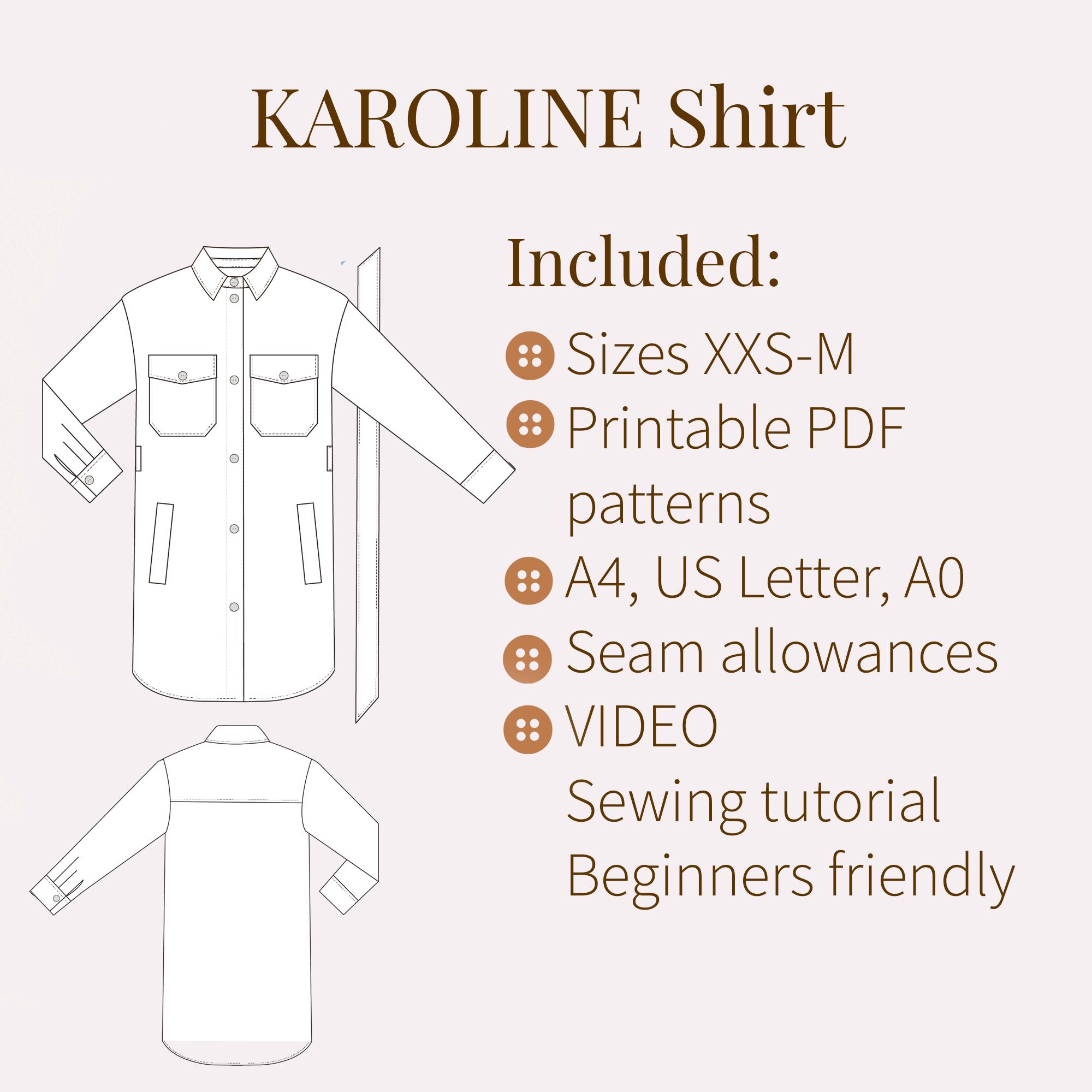 Shirt Jacket PDF Sewing Pattern + Video Tutorial: Women's Shacket - Etsy