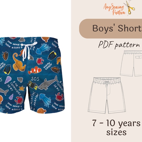 Boys SHORTS Sewing Pattern Pdf Unisex Shorts Pattern Boys Etsy Australia