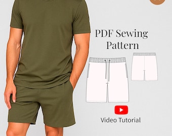 Patrón de costura para pantalones cortos de jersey para hombre - Main Image