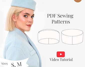 Pillbox Hat Sewing Pattern | Women's DIY Project (PDF Pattern + Video Tutorial)
