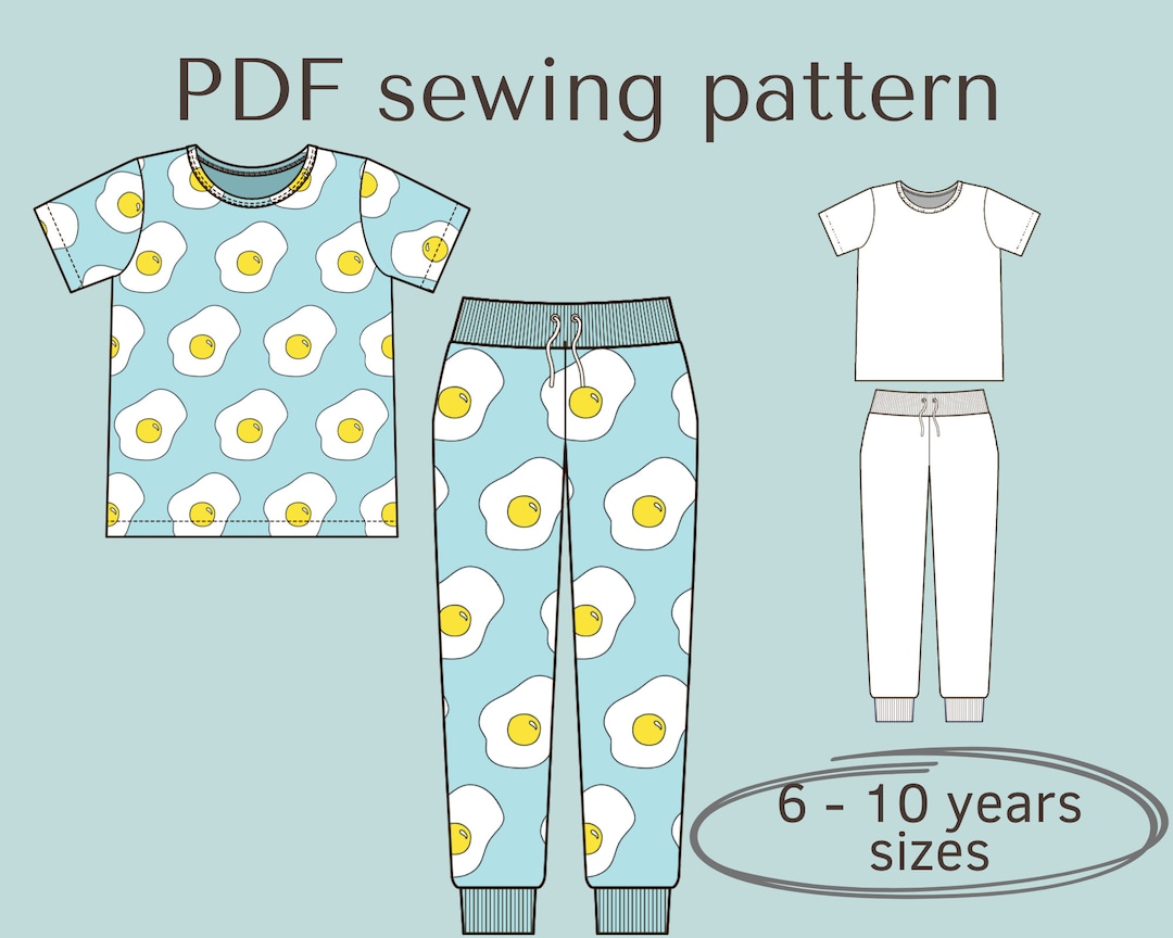 Pajama Set Sewing Pattern PDF and Sewing Tutorial / Sizes 6 Etsy