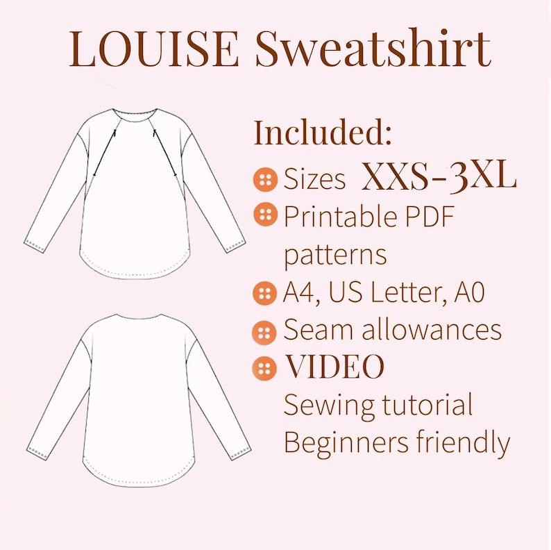Maternity & Nursing Oversize Sweatshirt PDF Pattern + Sewing Video Tutorial, Hidden Chest Zippers for Breastfeeding sizes S-3XL with VIDEO tutorial.

The sweatshirt is designed for pregnant and nursing mothers. It features invisible zippers in the princess seams on the front, long sleeves, neckline is hemmed with facing. Sew your own stylish maternity and nursing sweatshirt. Easy. Comfortable. Beginner-friendly.

It’s essential to have comfortable clothes during maternity and lacta-tion periods.