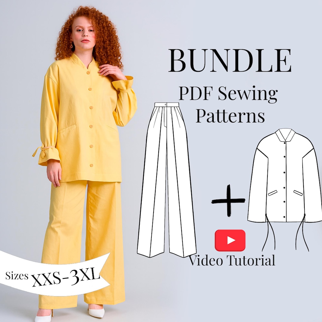 Women’s Linen Suit Sewing Bundle | PDF Pattern + Video Tutorial - Etsy